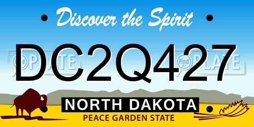 DC2Q427 North Dakota License Plate