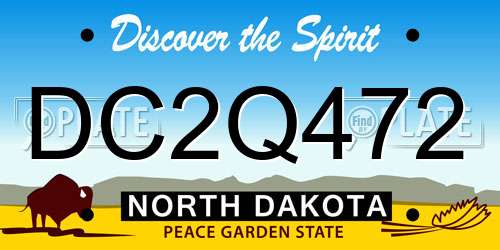 DC2Q472 North Dakota License Plate