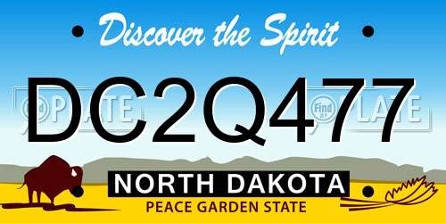 DC2Q477 North Dakota License Plate