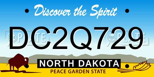 DC2Q729 North Dakota License Plate