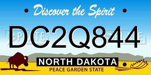 DC2Q844 North Dakota License Plate