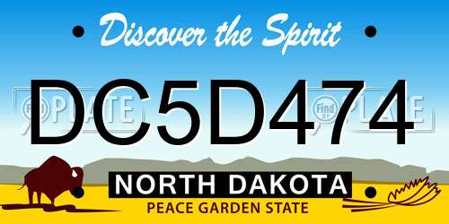 DC5D474 North Dakota License Plate