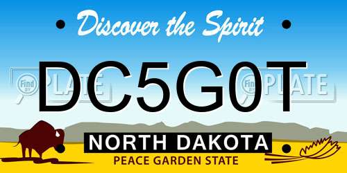 DC5G0T North Dakota License Plate