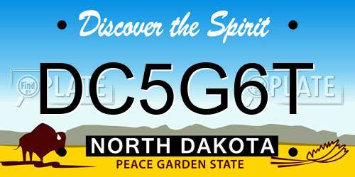 DC5G6T North Dakota License Plate
