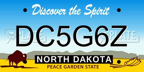 DC5G6Z North Dakota License Plate