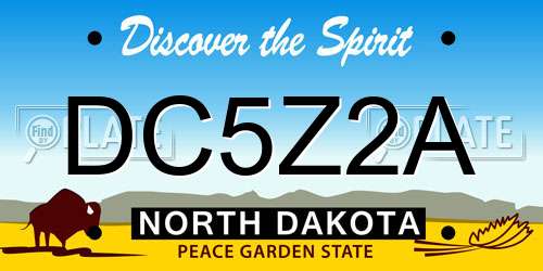 DC5Z2A North Dakota License Plate
