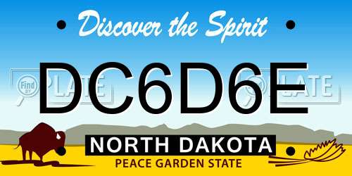 DC6D6E North Dakota License Plate