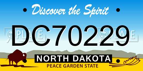 DC70229 North Dakota License Plate