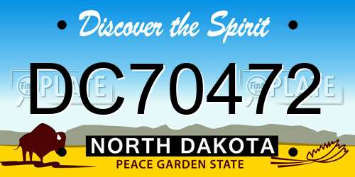 DC70472 North Dakota License Plate