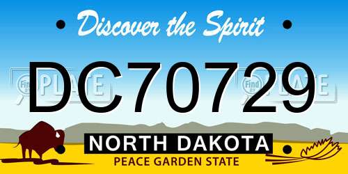 DC70729 North Dakota License Plate