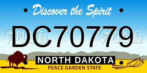 DC70779 North Dakota License Plate