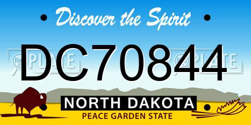 DC70844 North Dakota License Plate