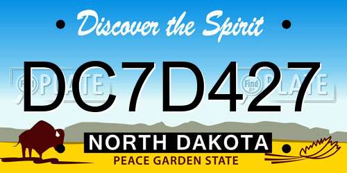 DC7D427 North Dakota License Plate