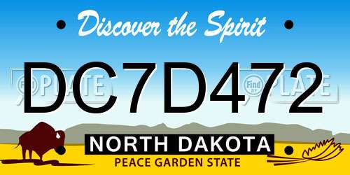 DC7D472 North Dakota License Plate