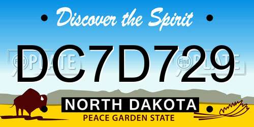 DC7D729 North Dakota License Plate