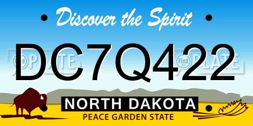 DC7Q422 North Dakota License Plate