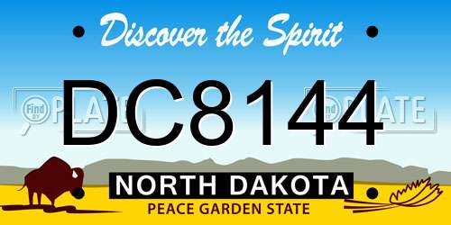 DC8144 North Dakota License Plate