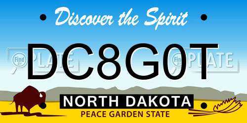 DC8G0T North Dakota License Plate