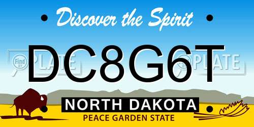 DC8G6T North Dakota License Plate