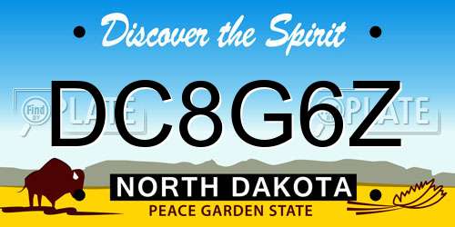 DC8G6Z North Dakota License Plate