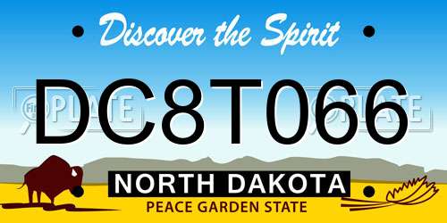 DC8T066 North Dakota License Plate