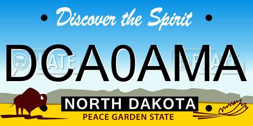 DCA0AMA North Dakota License Plate