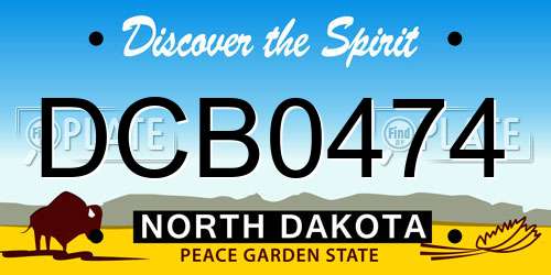 DCB0474 North Dakota License Plate
