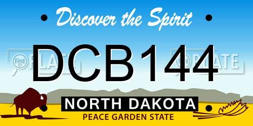 DCB144 North Dakota License Plate