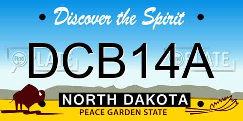 DCB14A North Dakota License Plate