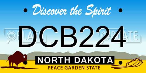 DCB224 North Dakota License Plate