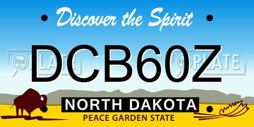 DCB60Z North Dakota License Plate