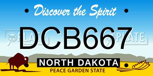 DCB667 North Dakota License Plate