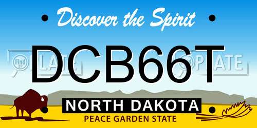DCB66T North Dakota License Plate