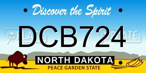 DCB724 North Dakota License Plate