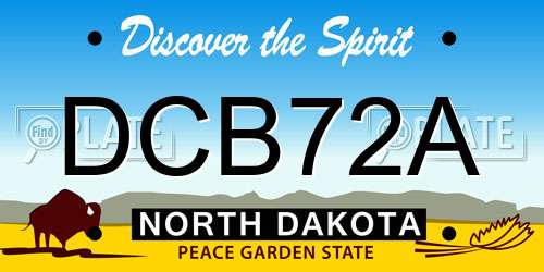 DCB72A North Dakota License Plate