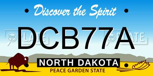 DCB77A North Dakota License Plate