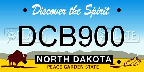 DCB900 North Dakota License Plate