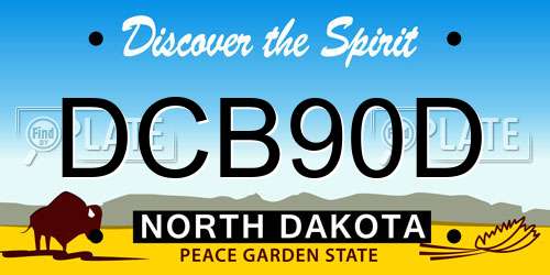 DCB90D North Dakota License Plate