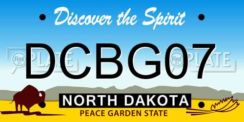 DCBG07 North Dakota License Plate