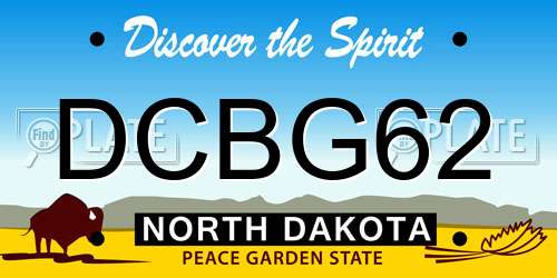 DCBG62 North Dakota License Plate
