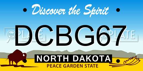 DCBG67 North Dakota License Plate