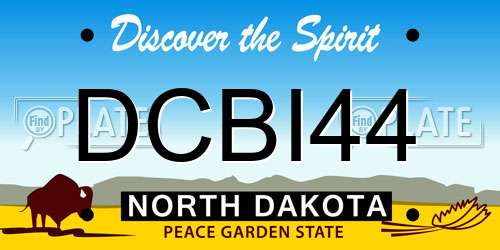 DCBI44 North Dakota License Plate