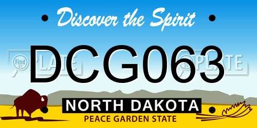 DCG063 North Dakota License Plate