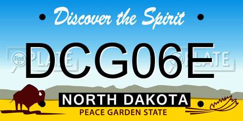 DCG06E North Dakota License Plate