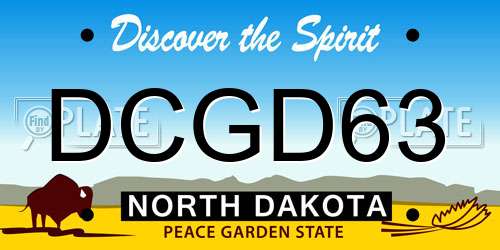 DCGD63 North Dakota License Plate