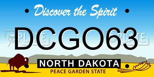DCGO63 North Dakota License Plate