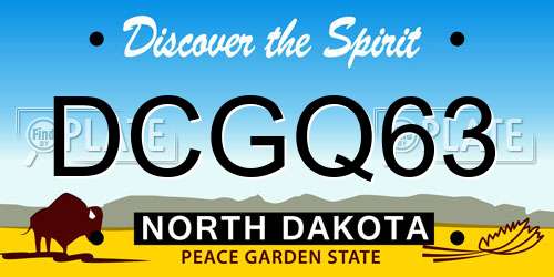 DCGQ63 North Dakota License Plate