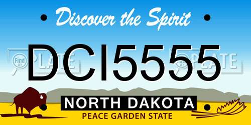 DCI5555 North Dakota License Plate