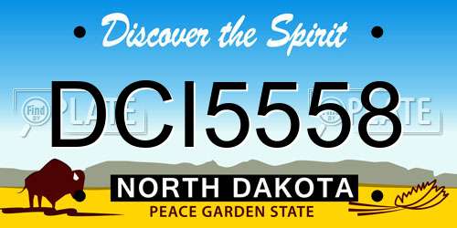 DCI5558 North Dakota License Plate