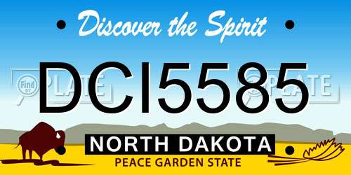 DCI5585 North Dakota License Plate